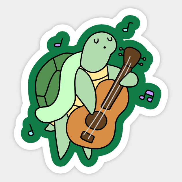 Guitar Turtle Sticker by saradaboru